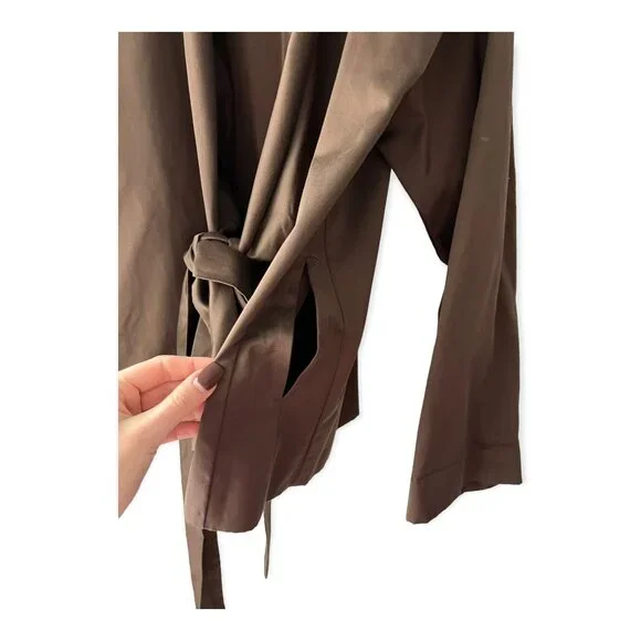 Fendi Brown Front Wrap Collared Jacket